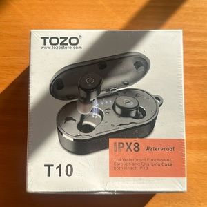 Tozo T10 IPX8 Waterproof Black Bluetooth Wireless Ear Phones